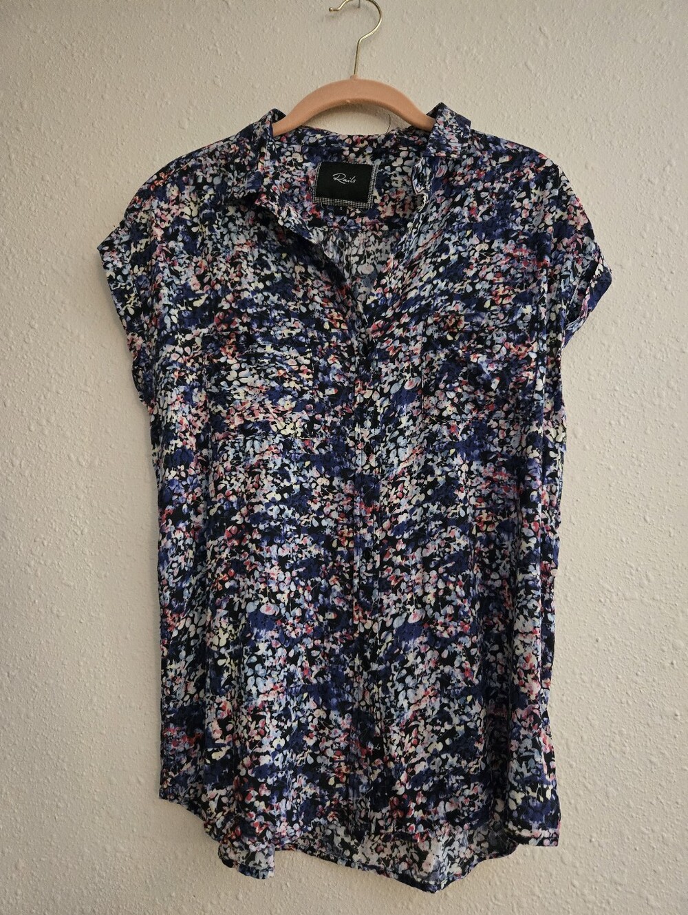 Rails Floral Button-Up Shirt, Blue Multi | Small